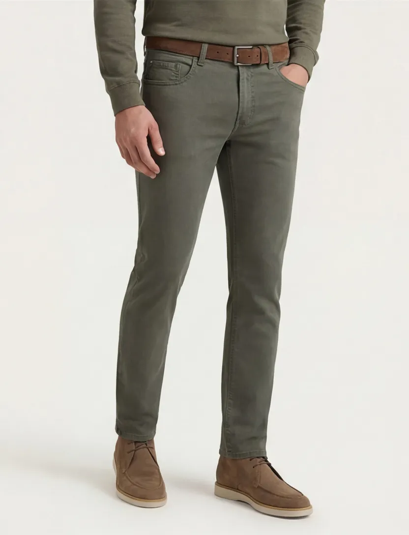 Pierre Cardin broek donkergroen Lyon Tapered 5-pocket