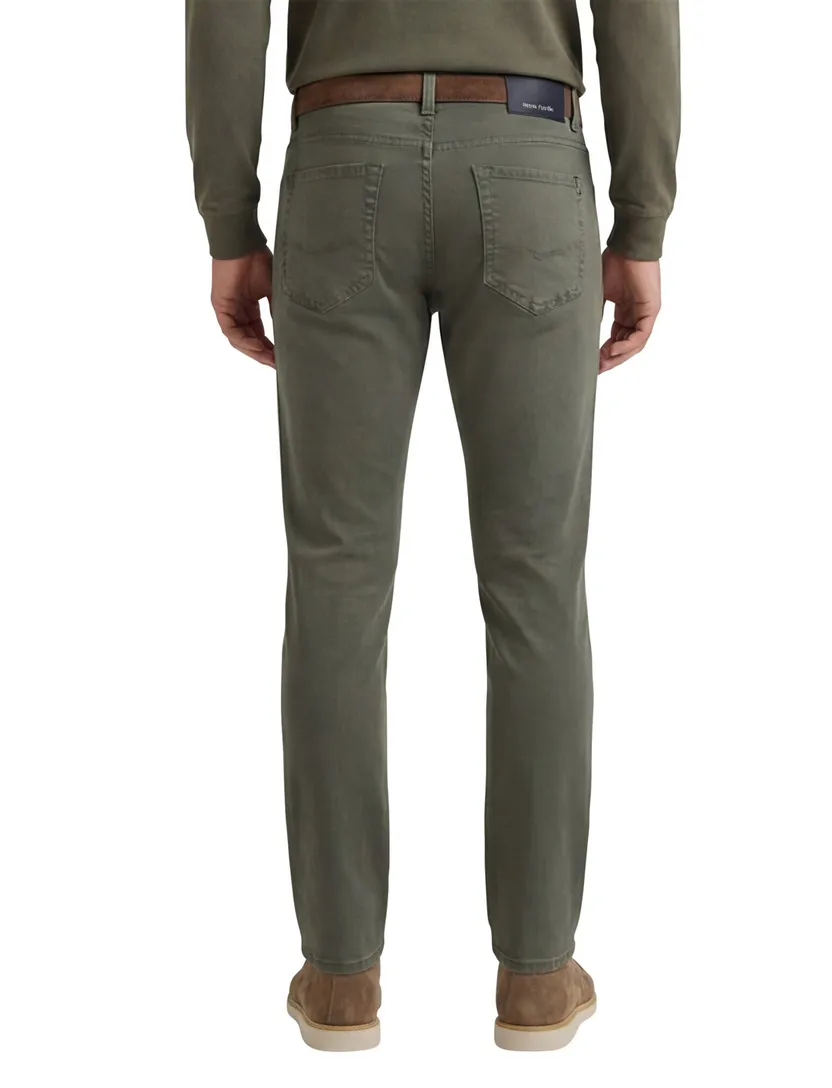 Pierre Cardin broek donkergroen Lyon Tapered 5-pocket