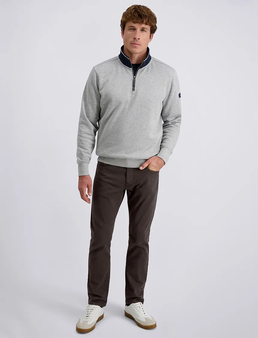 Pierre Cardin broek bruin Lyon Tapered fit effen
