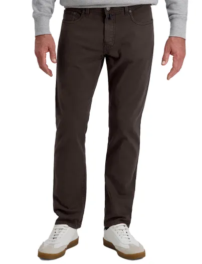 Pierre Cardin Pierre Cardin broek bruin Lyon Tapered fit effen