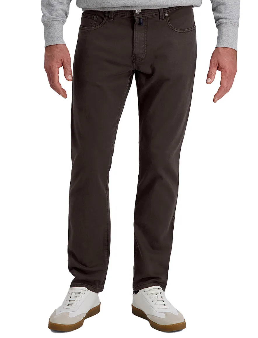 Pierre Cardin broek bruin Lyon Tapered fit effen