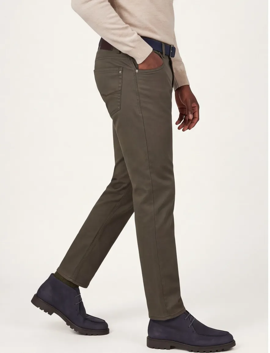 5-pocket pantalon Pierre Cardin Big & Tall groen katoen
