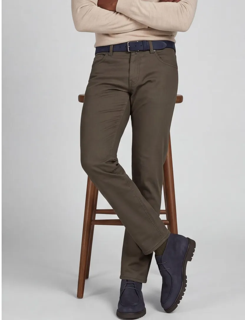 Katoenen 5-pocket Big & Tall pantalon Pierre Cardin groen