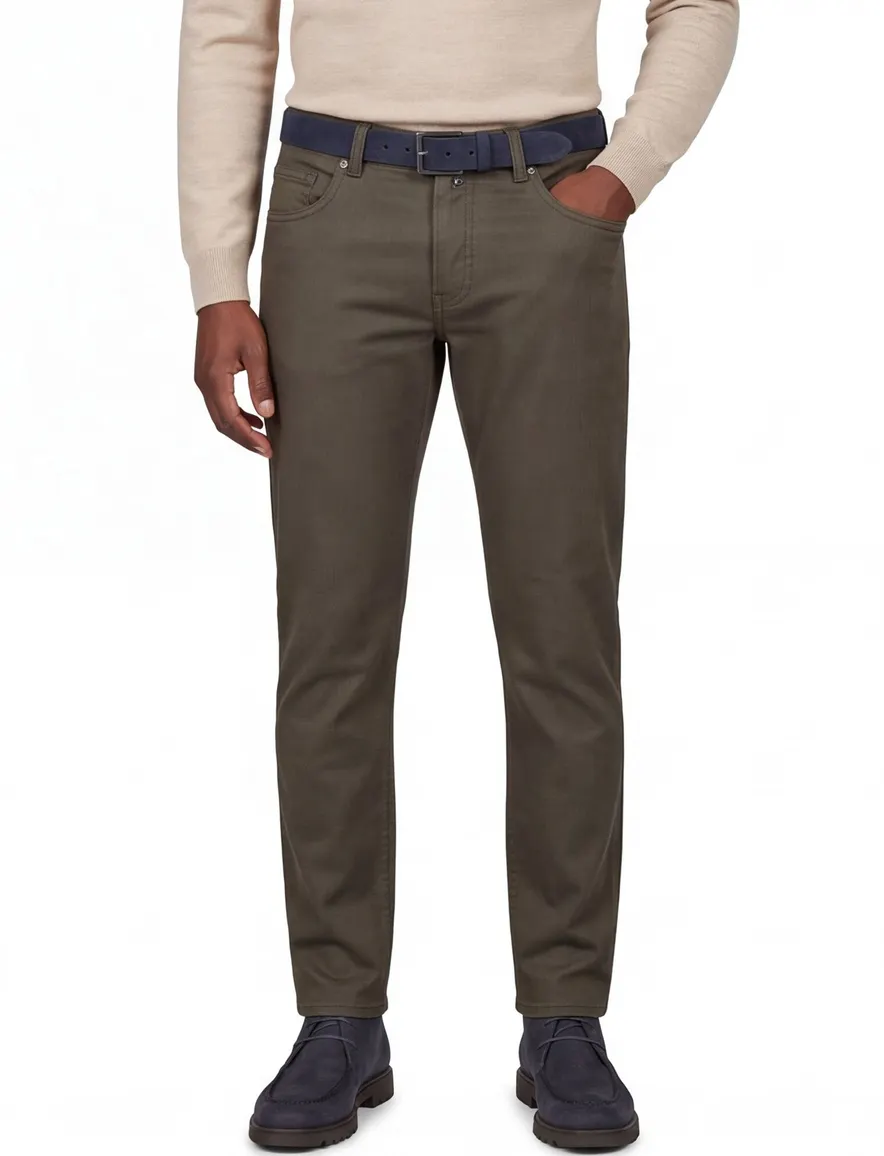 5-pocket pantalon Pierre Cardin Big & Tall groen katoen