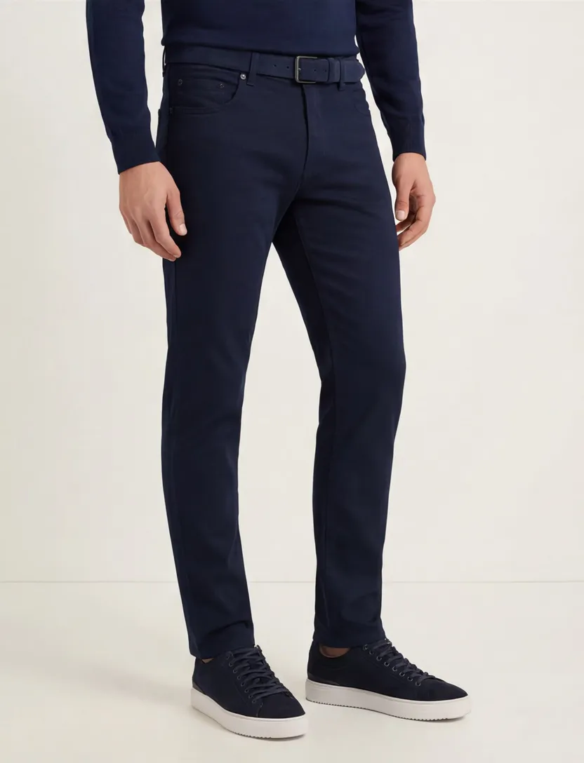 5-pocket Pierre Cardin Lyon Big & Tall donkerblauw katoen