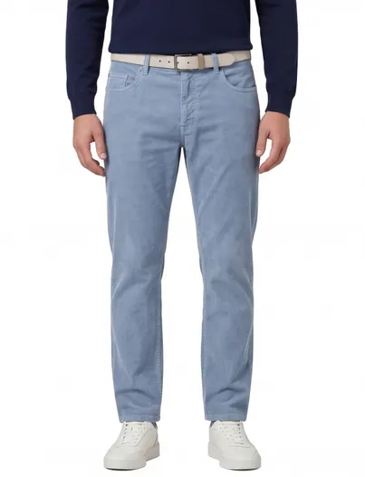 Pierre Cardin Broek Pierre Cardin lichtblauw normale fit rib