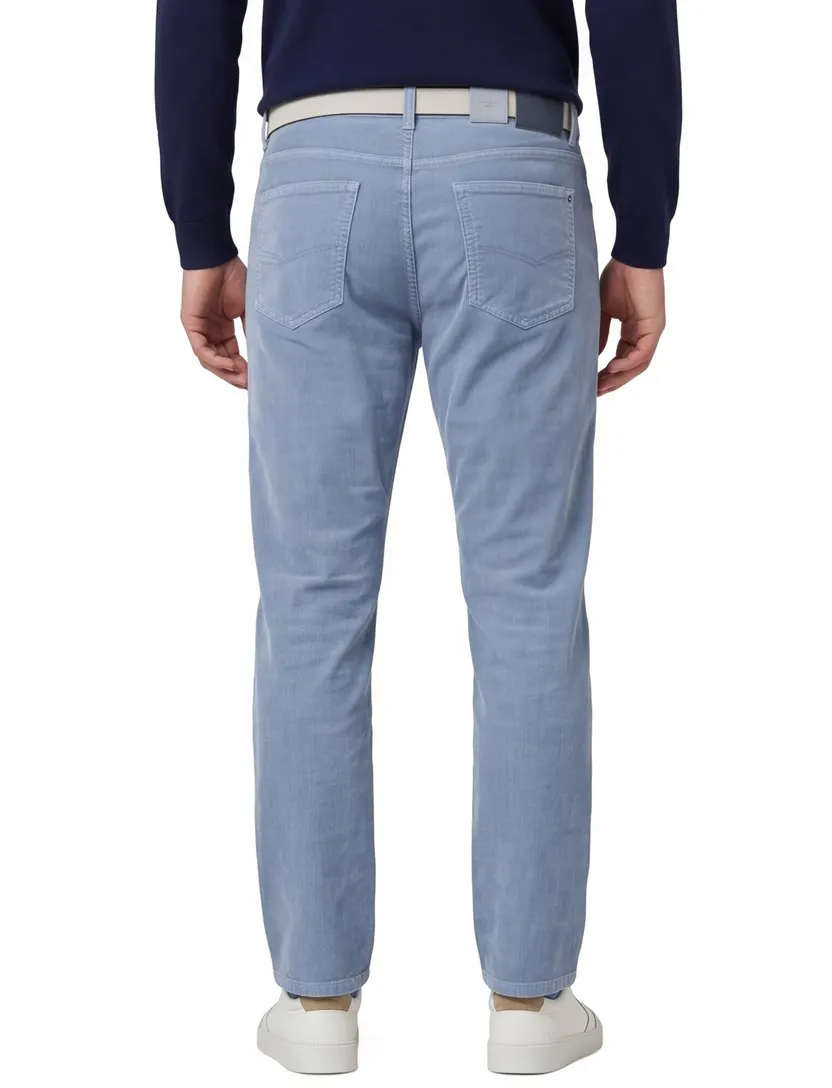 Broek Pierre Cardin lichtblauw normale fit rib