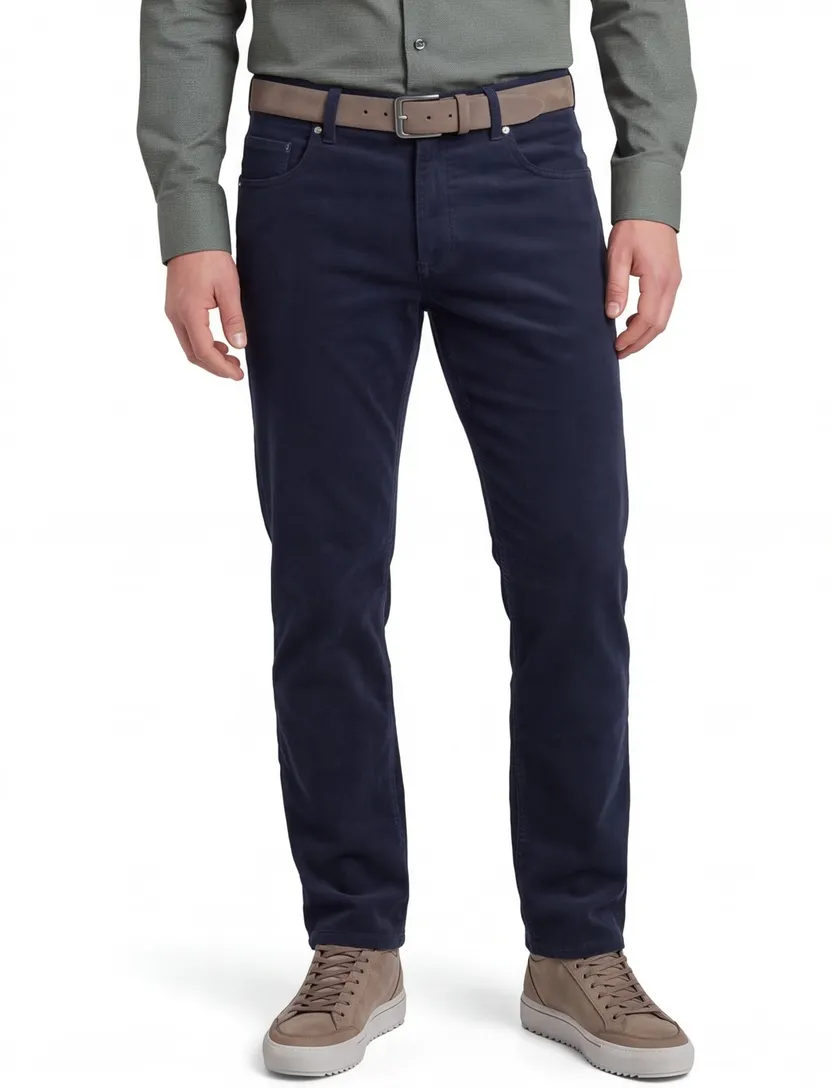 Pierre Cardin Laval 5-pocket blauw Katoen Corduroy