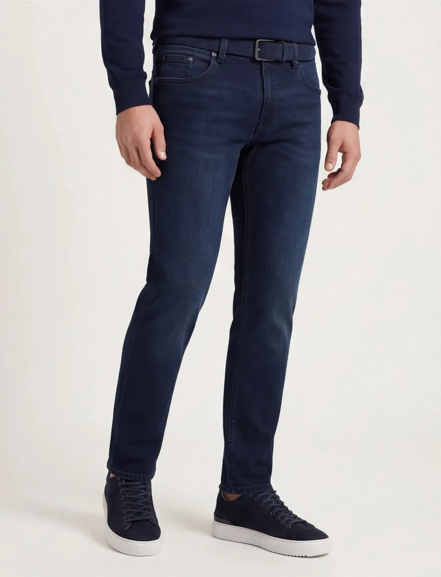 Pierre Cardin Plus Size jeans Lyon tapered fit donkerblauw