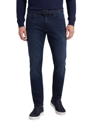 Pierre Cardin Pierre Cardin Lyon Big & Tall 5-pocket donkerblauw katoen spijker