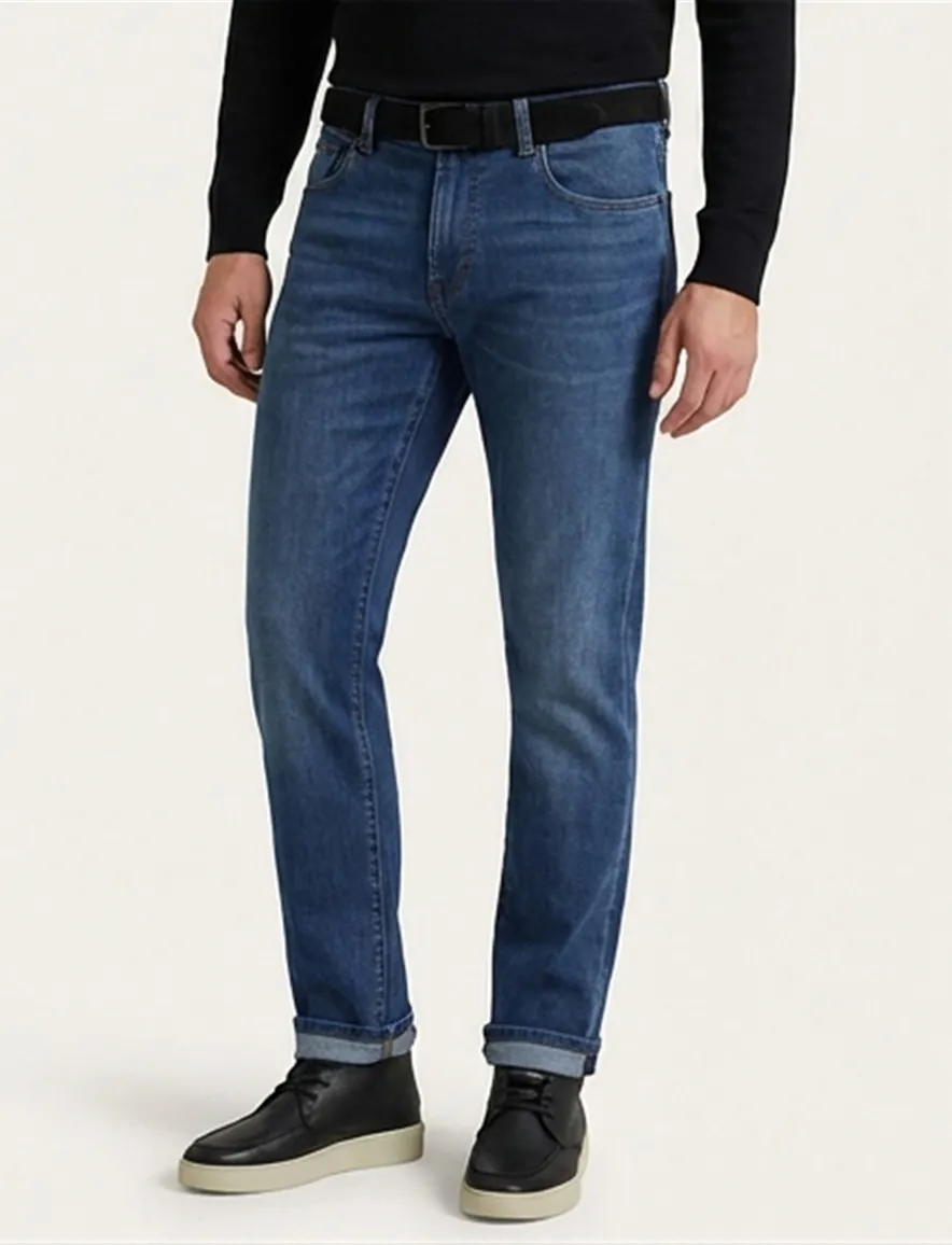 Pierre Cardin Lyon 5-pocket blauw katoen spijker