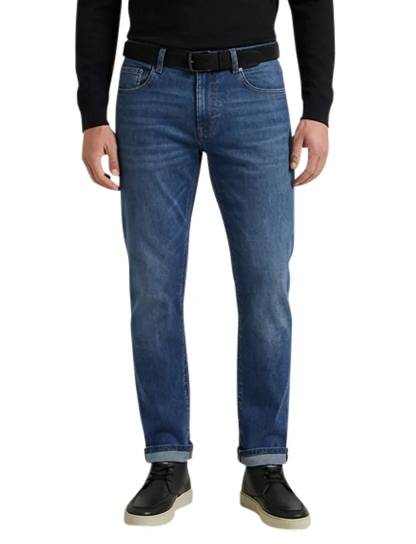 5-pocket Pierre Cardin Lyon Big & Tall blauw katoen