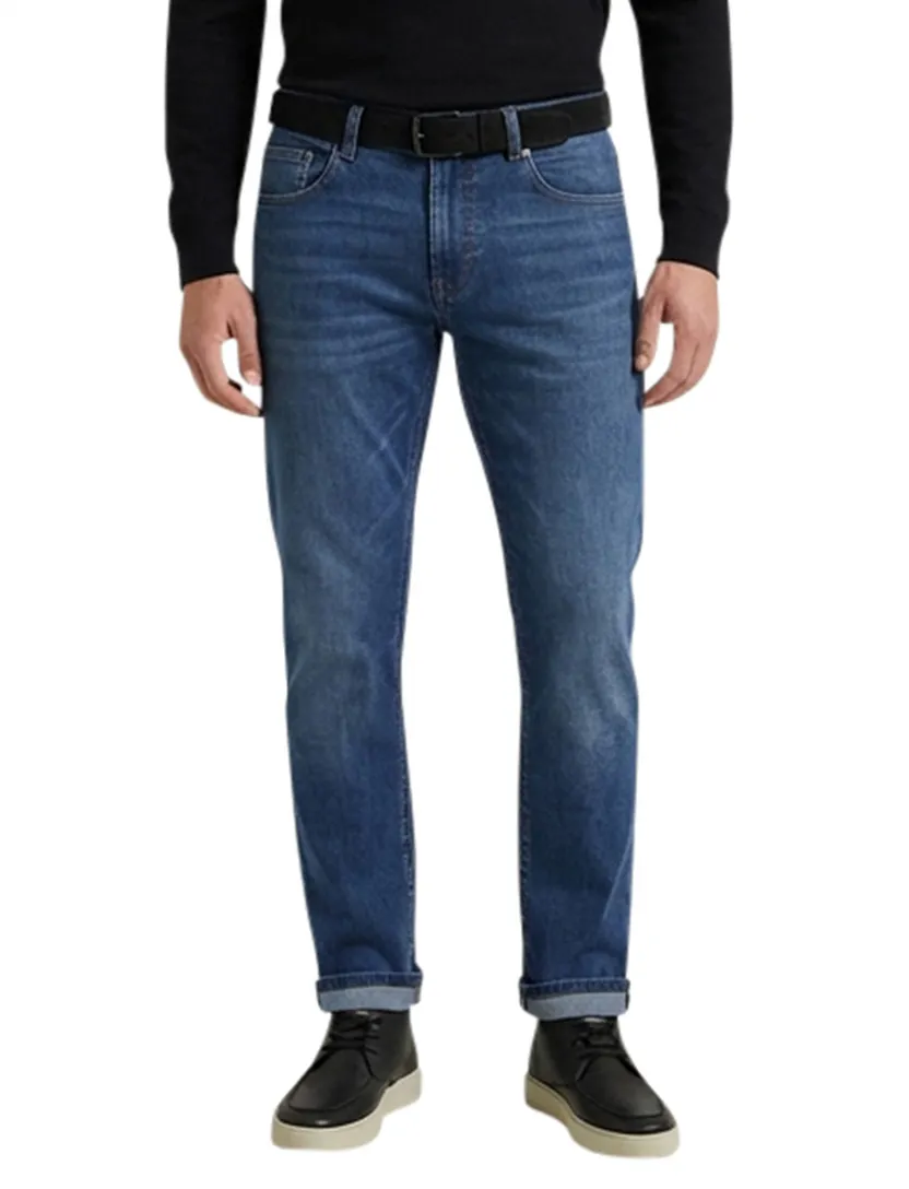 5-pocket Pierre Cardin Lyon blauw katoen