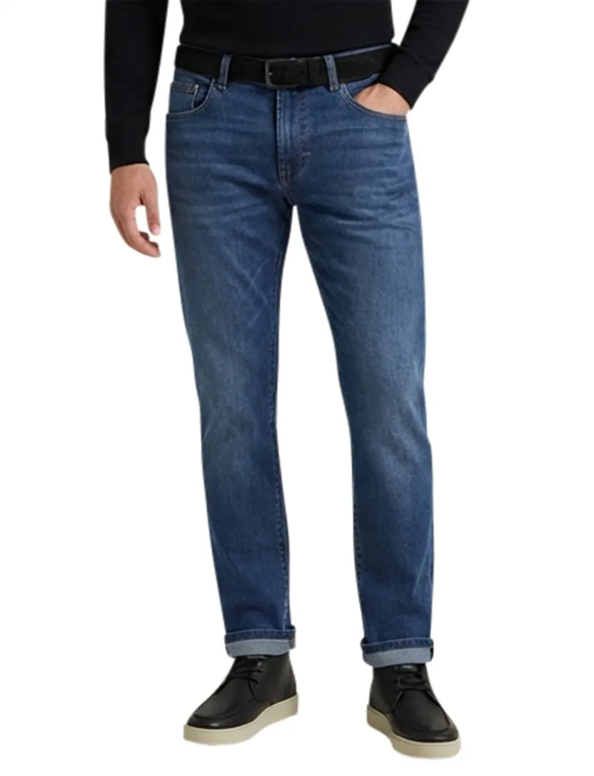 5-pocket Pierre Cardin Lyon blauw katoen