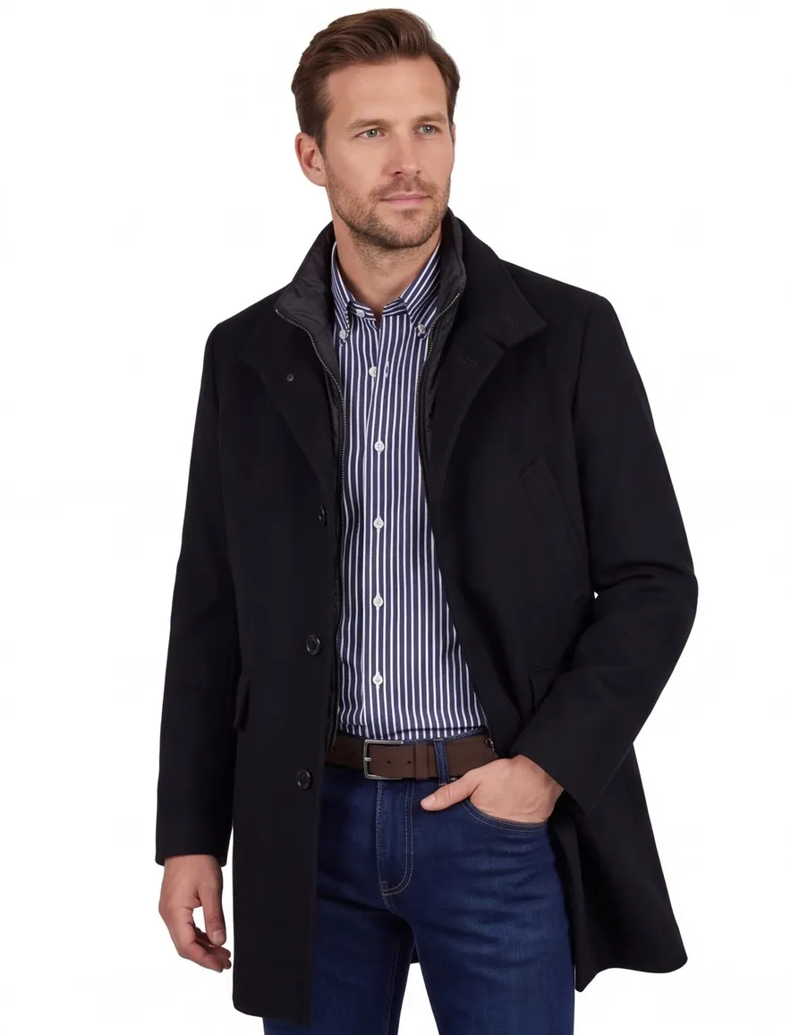 Pierre Cardin winterjas wol navy