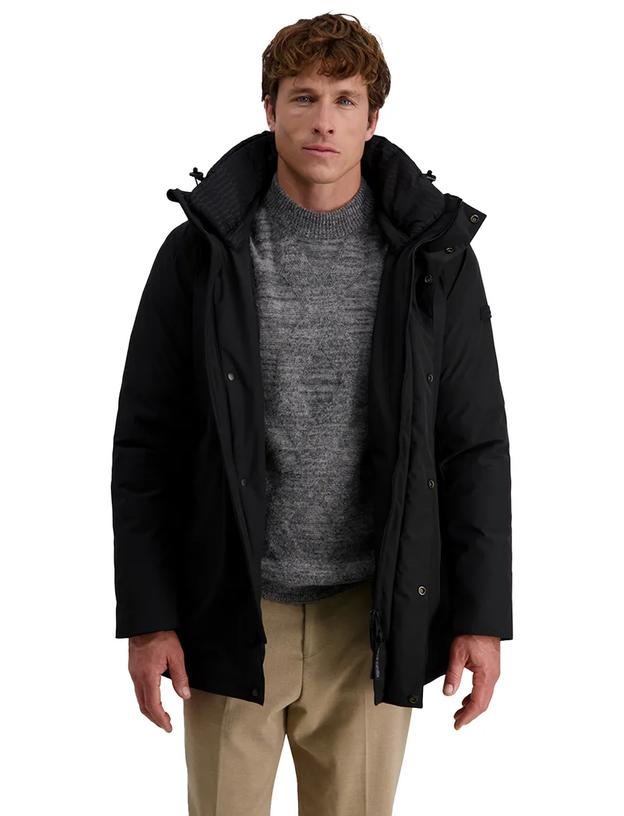 Pierre Cardin Winterjas Zwart rits en knopen sluiting