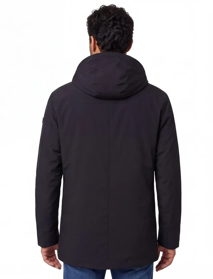 Pierre Cardin Winterjas Zwart rits en knopen sluiting