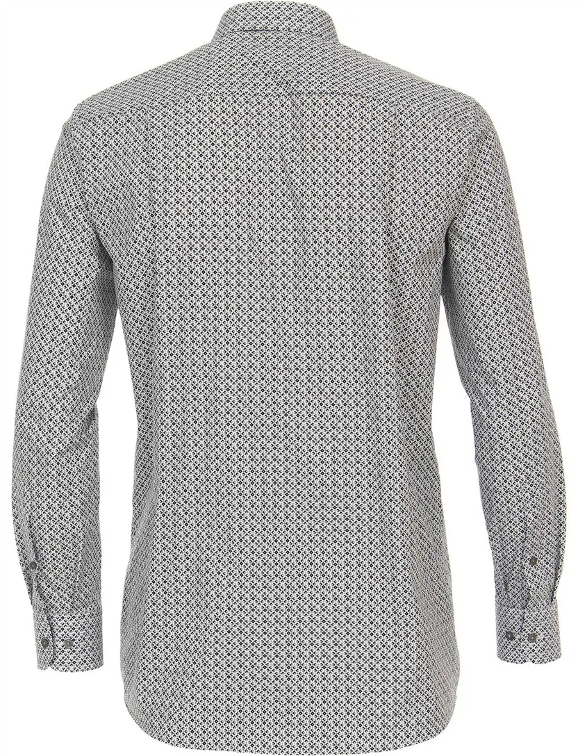 grijs geprint Casa Moda comfort fit overhemd mouwlengte-7