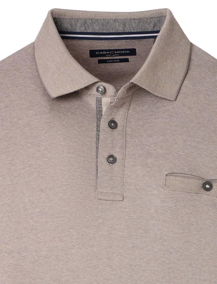 Casa Moda polo lange mouw beige