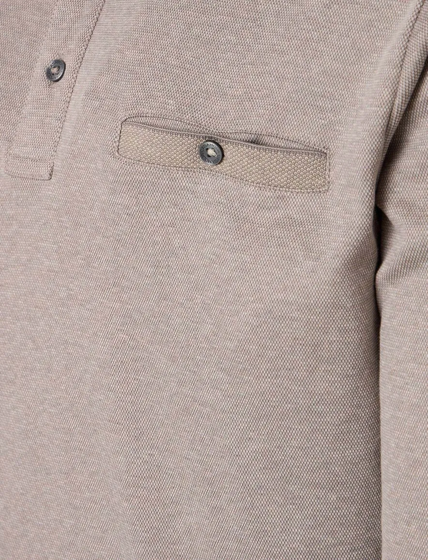 Casa Moda polo lange mouw beige