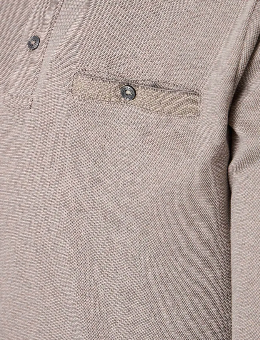 Casa Moda polo lange mouw beige