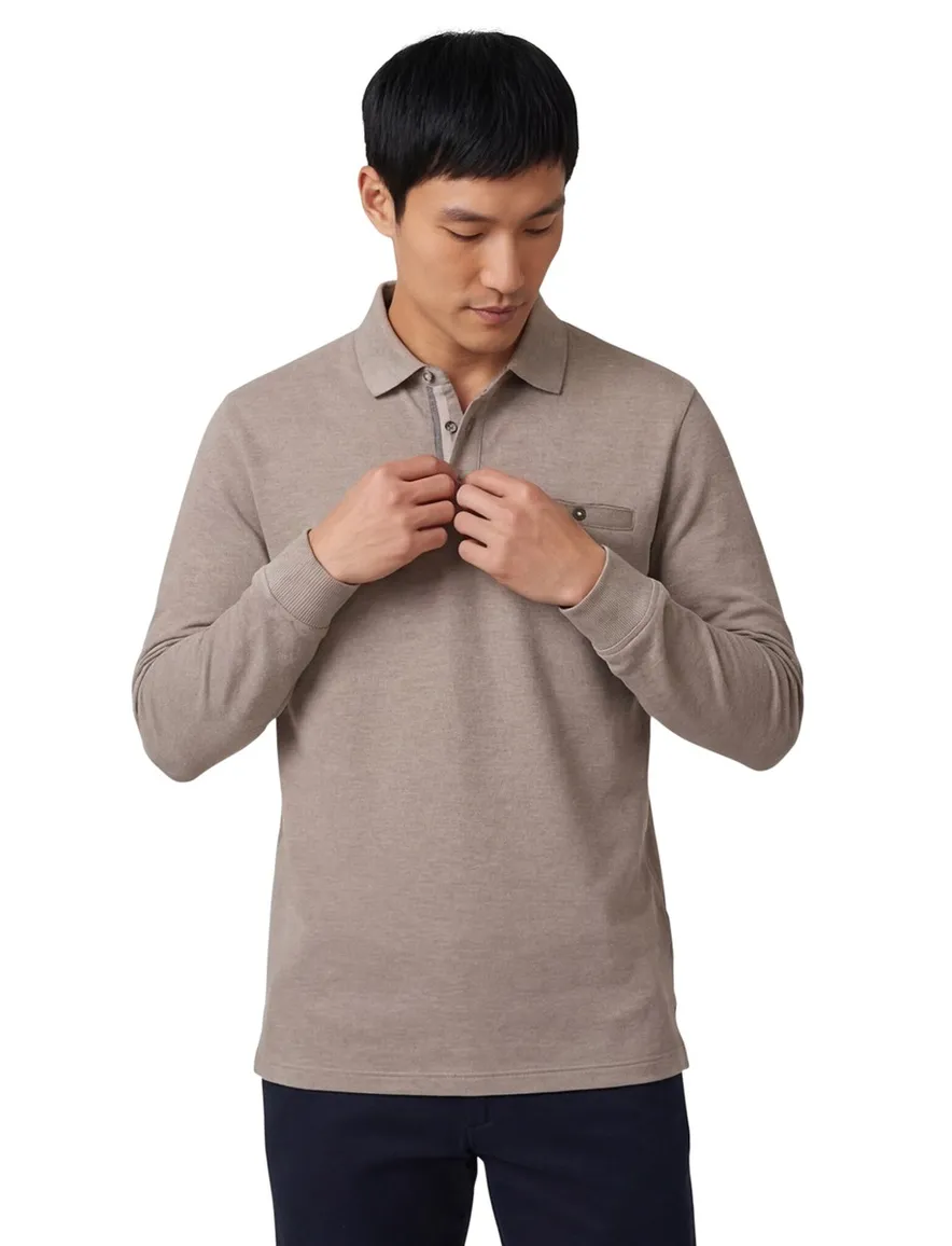 Casa Moda polo lange mouw beige