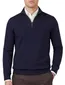 Casa Moda pullover halfzip donkerblauw effen wijde fit