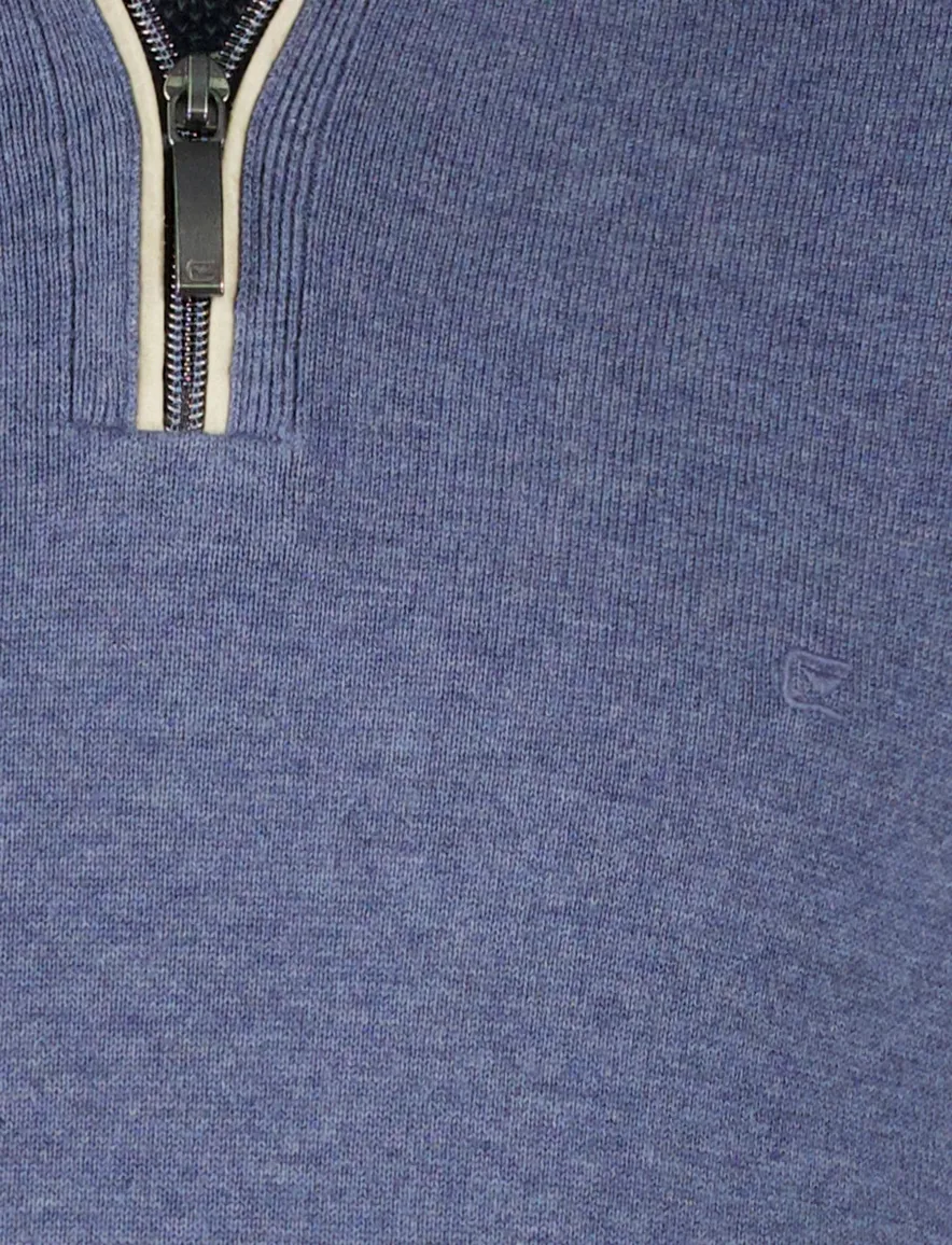 Casa Moda pullover effen blauw wijde fit