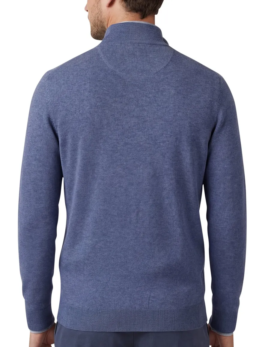 Casa Moda pullover effen blauw wijde fit