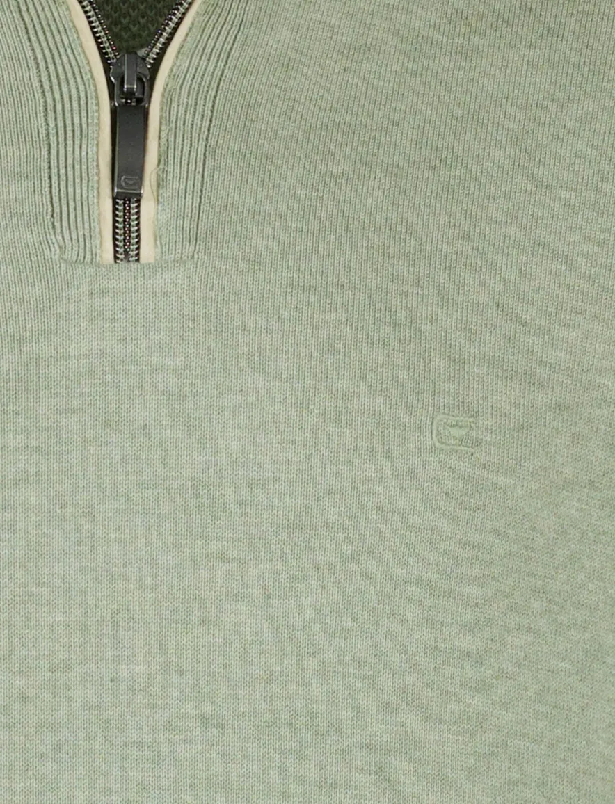 Casa Moda pullover effen groen wijde fit