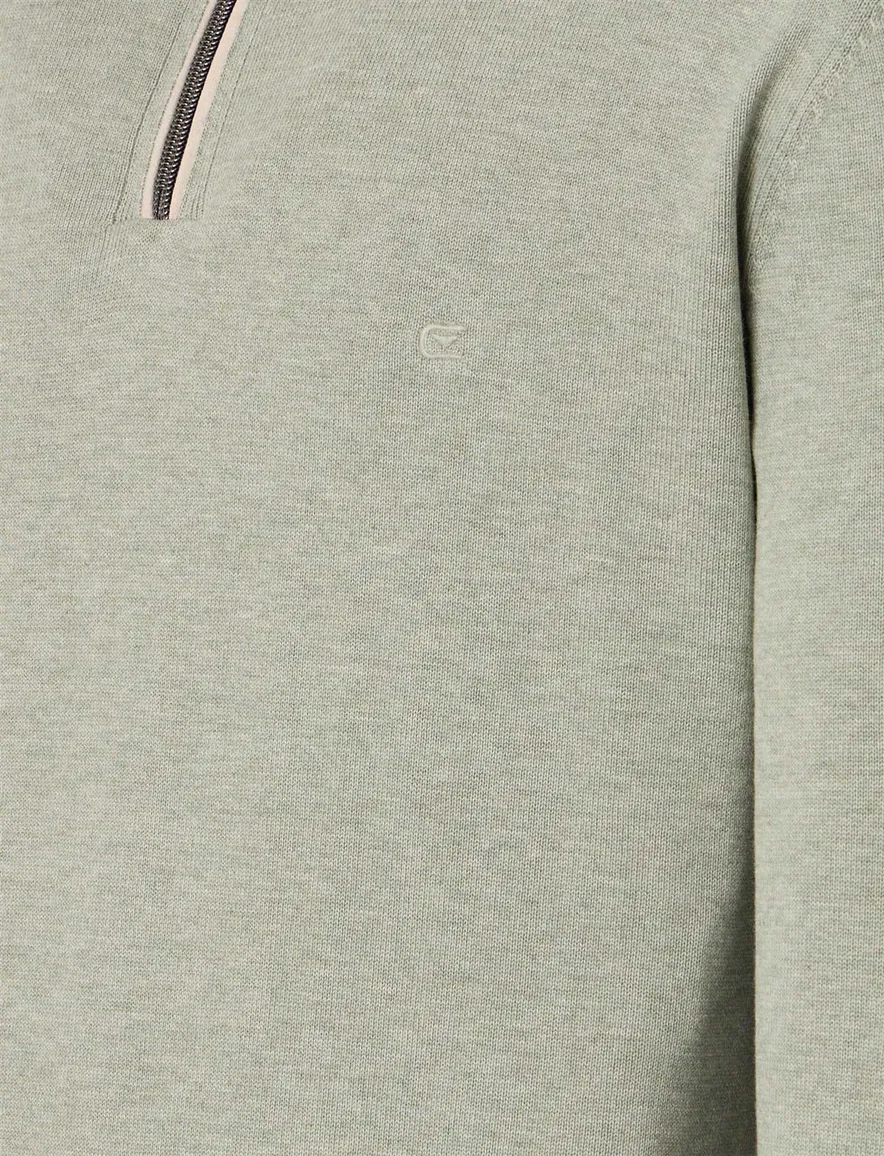 Casa Moda pullover effen groen wijde fit