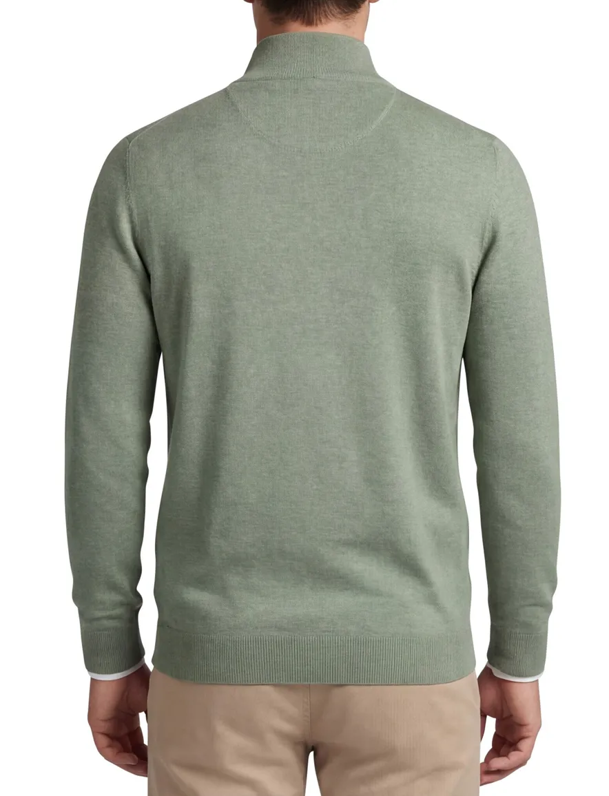 Casa Moda pullover effen groen wijde fit
