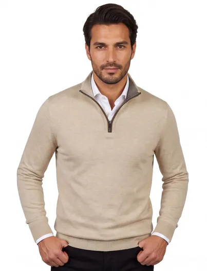 Casa Moda Casa Moda beige effen wijde fit pullover