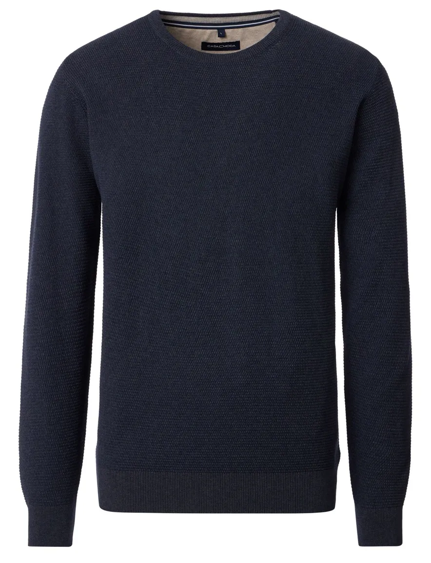 Casa moda trui donkerblauw gebreid