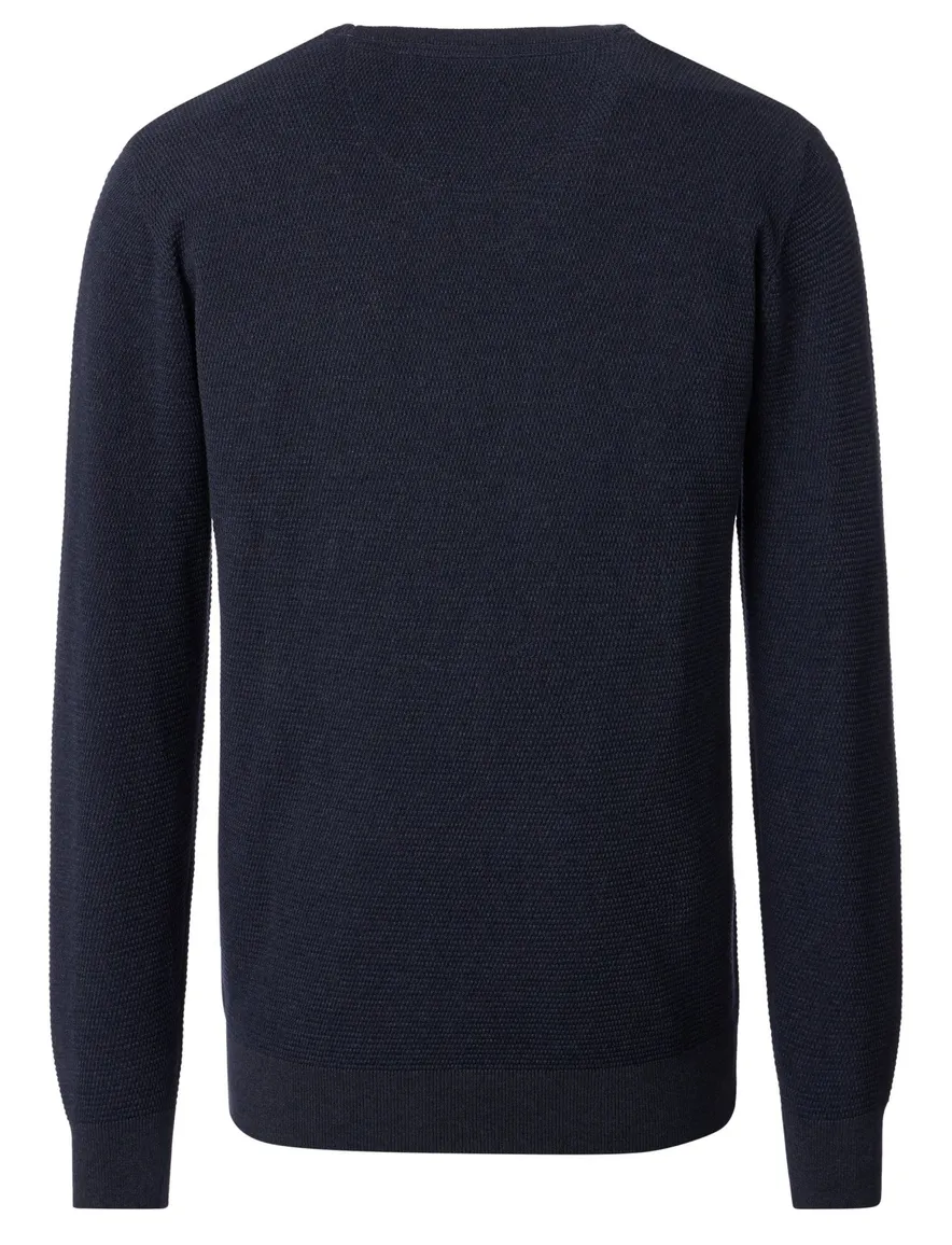 Casa moda trui donkerblauw gebreid