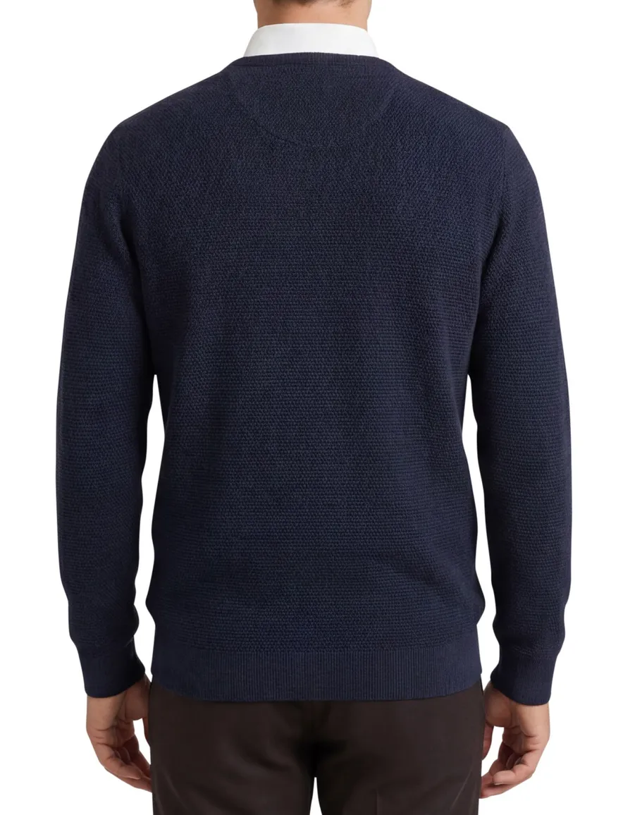 Casa moda trui donkerblauw gebreid