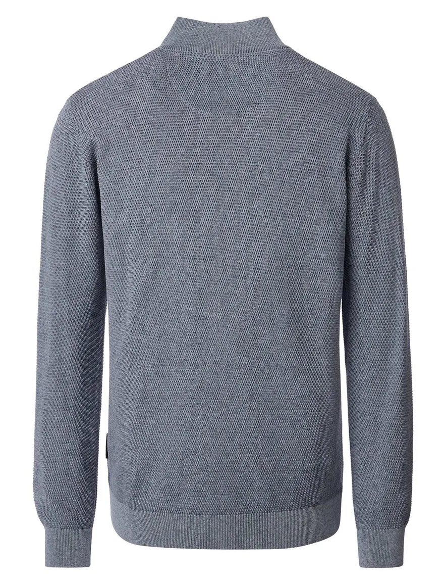 Casa Moda trui blauw half zip