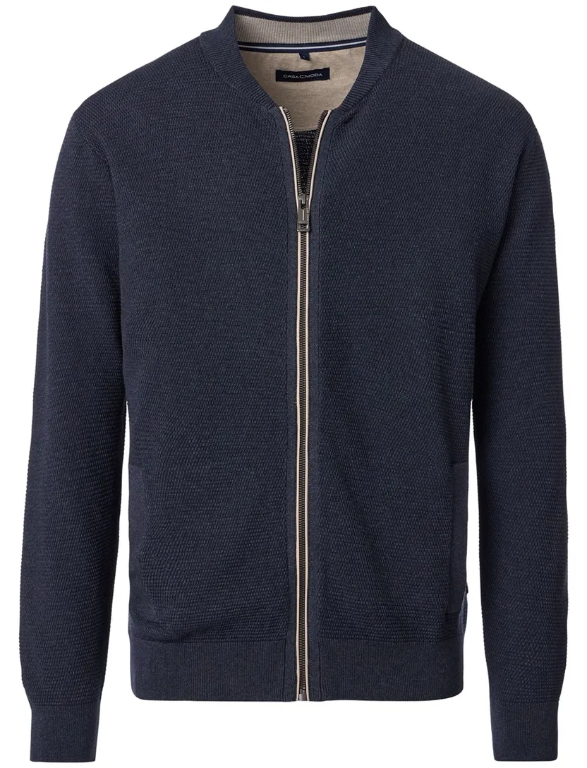 Vest Casa Moda donkerblauw gebreid
