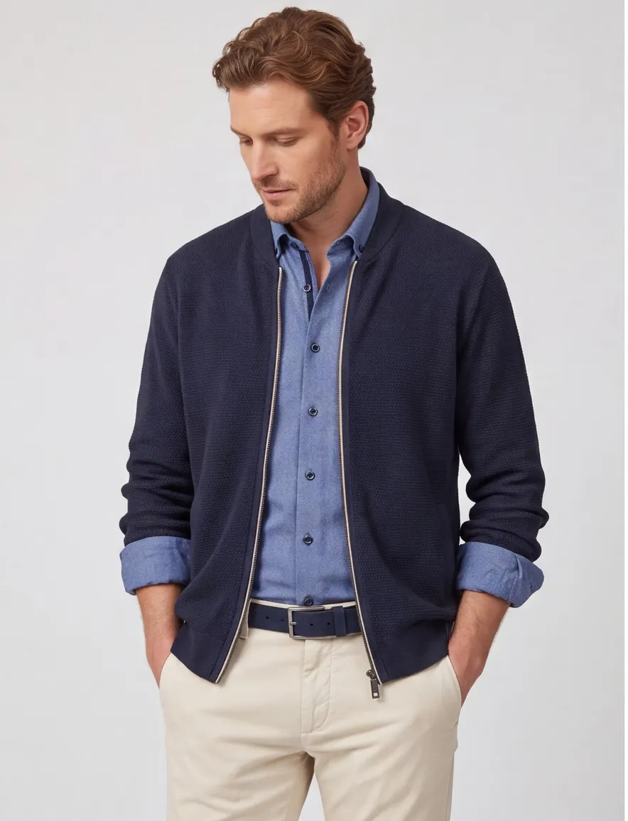 Casa Moda vest gebreid donkerblauw