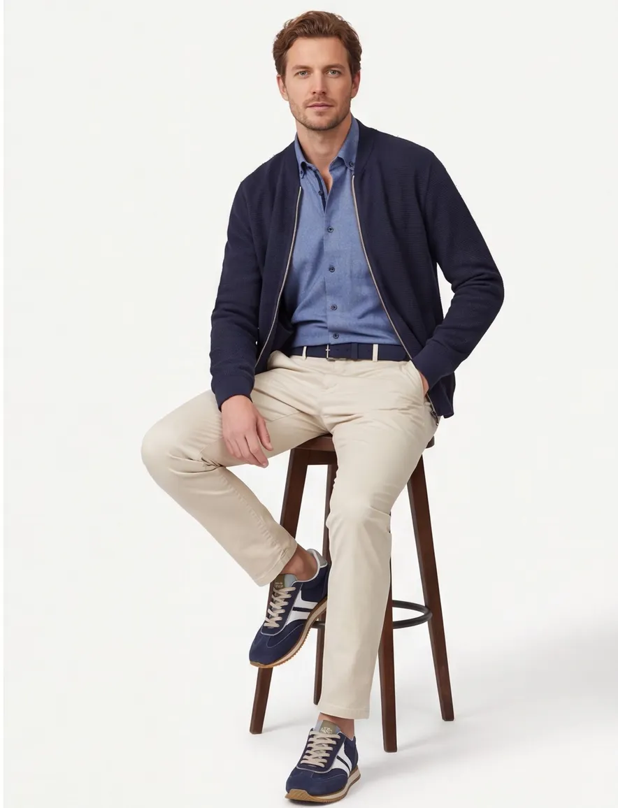 Casa Moda vest gebreid donkerblauw