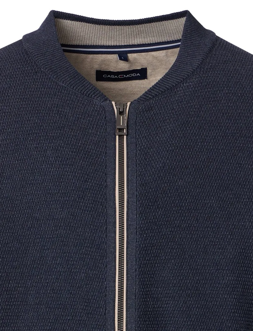 Vest Casa Moda donkerblauw gebreid