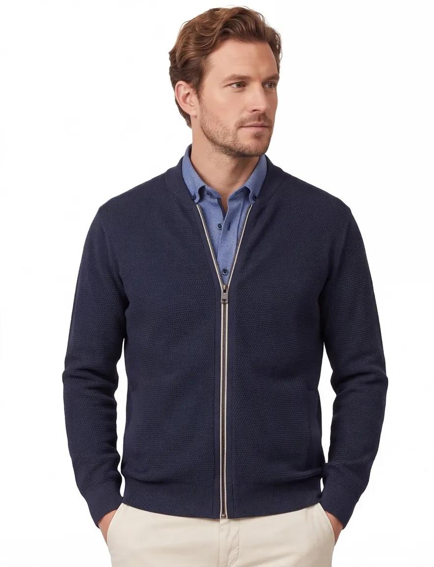 Casa Moda vest gebreid donkerblauw