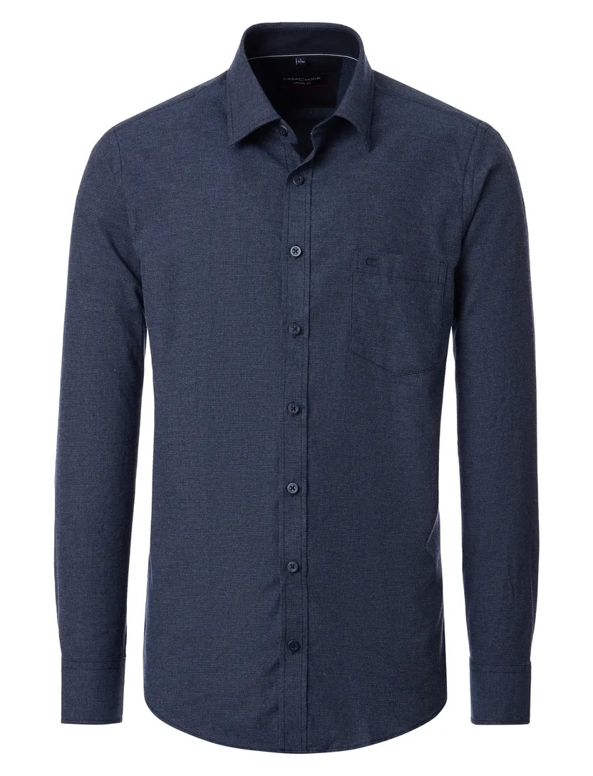 blauw Casa Moda casual fit overhemd