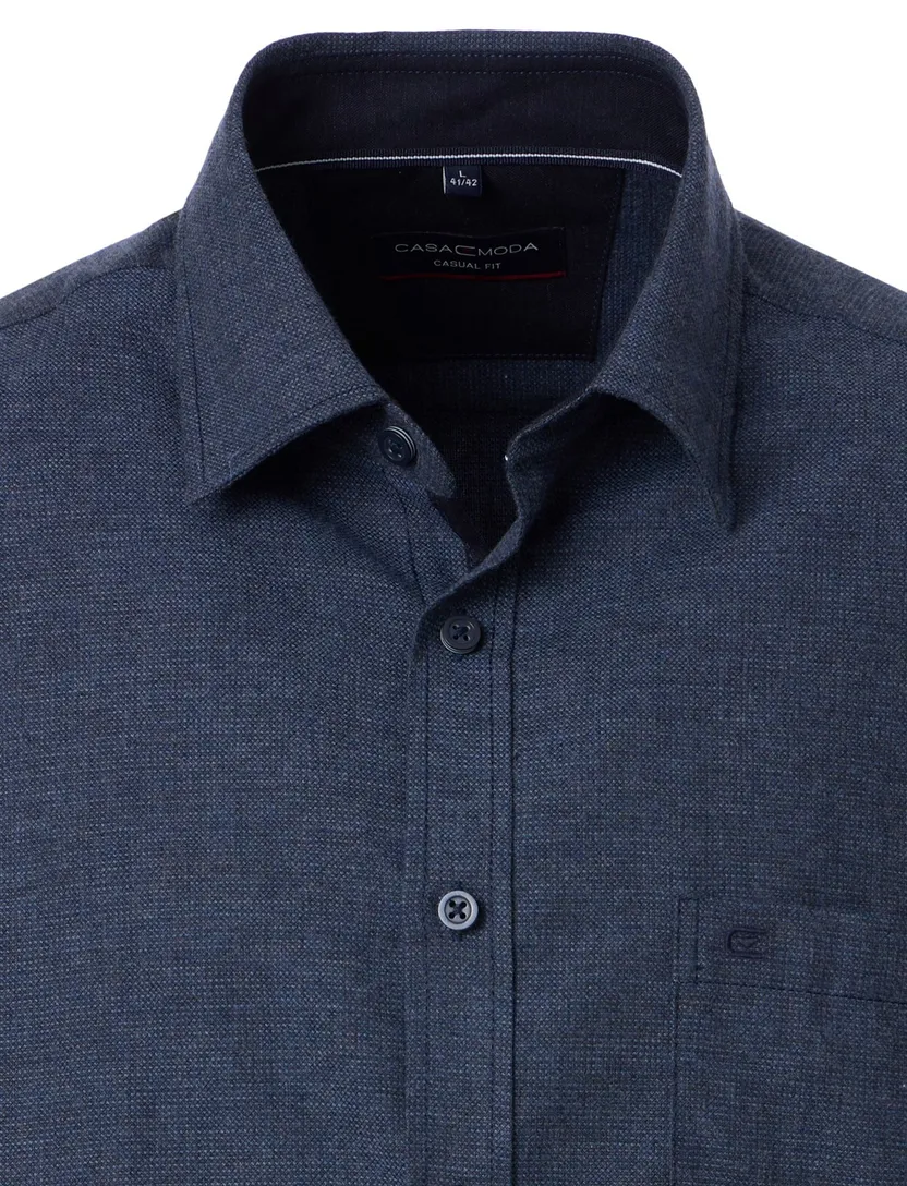 blauw Casa Moda casual fit overhemd