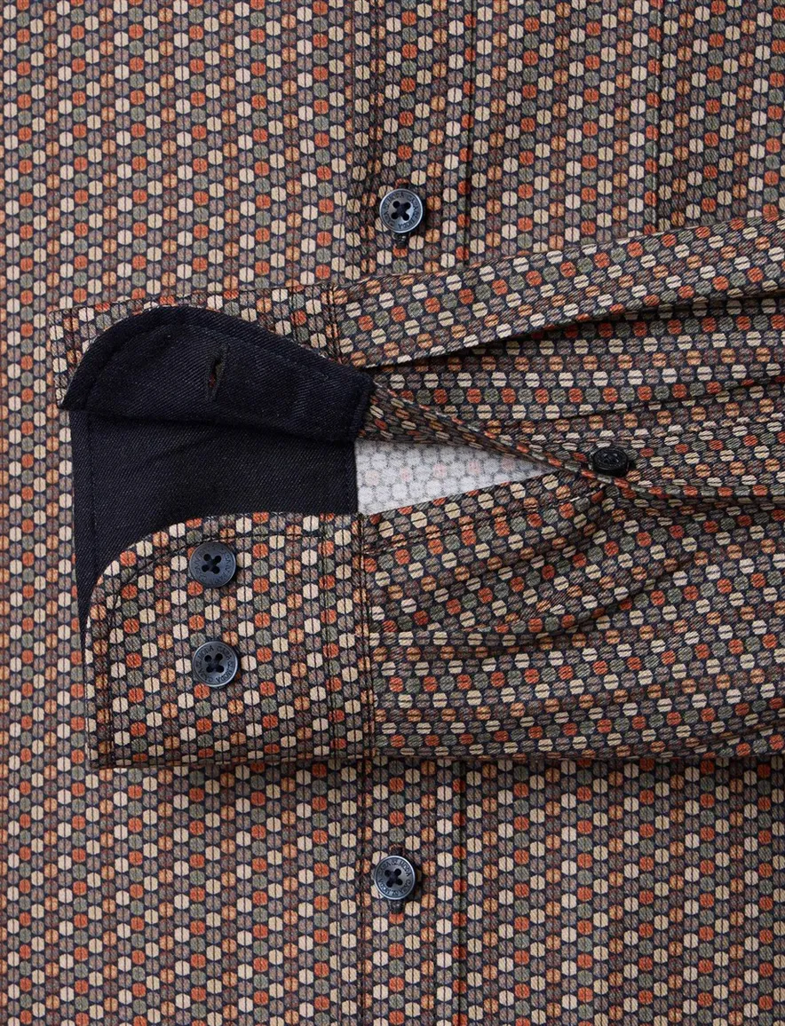 Casa Moda casual overhemd bruin