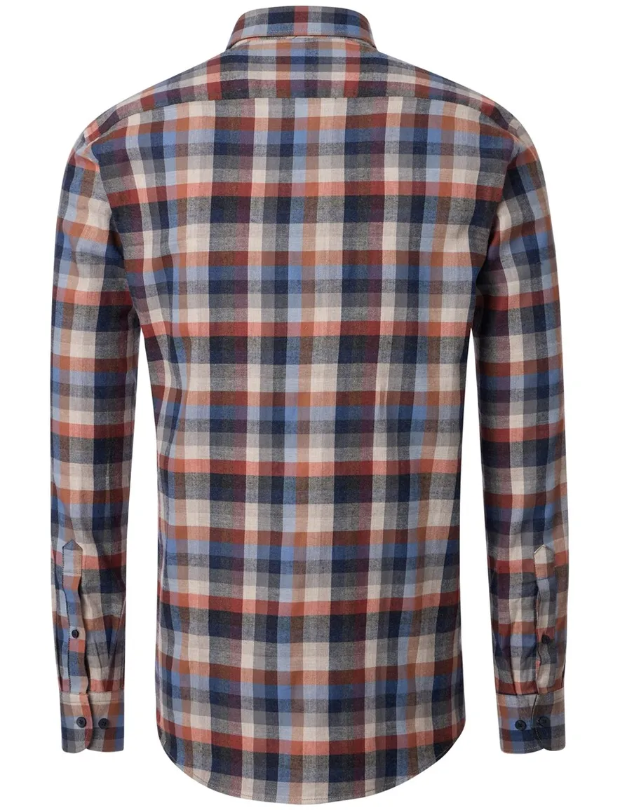 Casa Moda casual overhemd grijs blauw