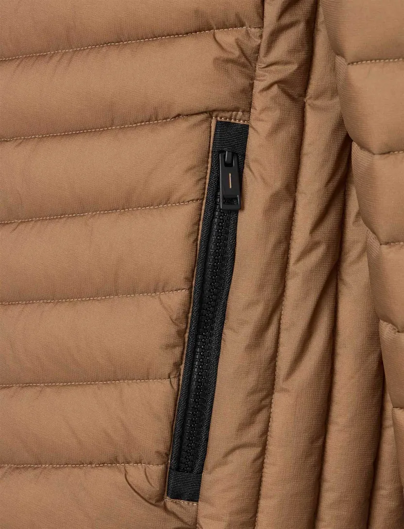 tussenjas Casa Moda bruin effen puffer borstzak