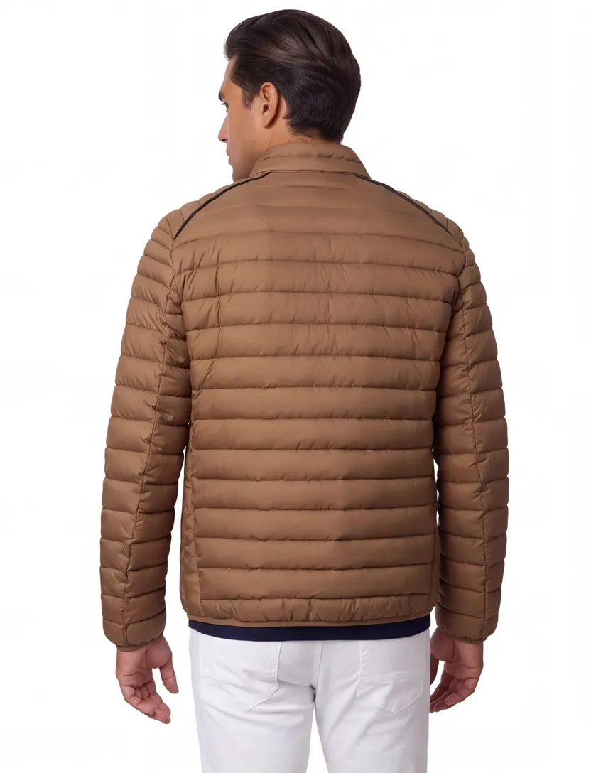 tussenjas Casa Moda bruin effen puffer borstzak