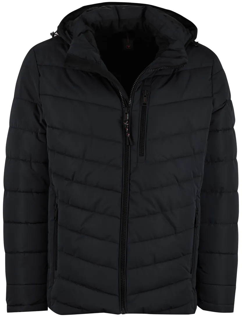 Casa Moda winterjas effen donkerblauw borstzak