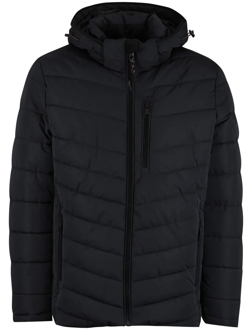 Casa Moda winterjas effen donkerblauw borstzak
